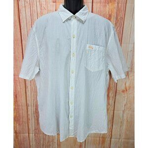 Tommy Bahama Mens Casual Wear Lightweight White Short-Sleeve Button-Up Shirt XL